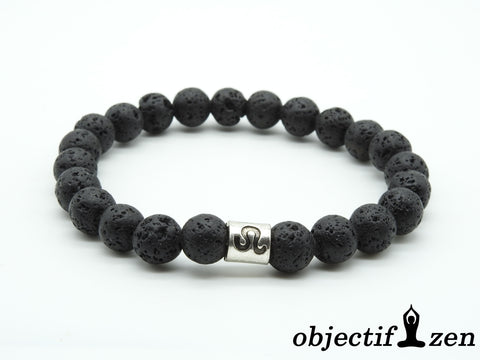 objectif-zen bracelet astro lion pierre de lave