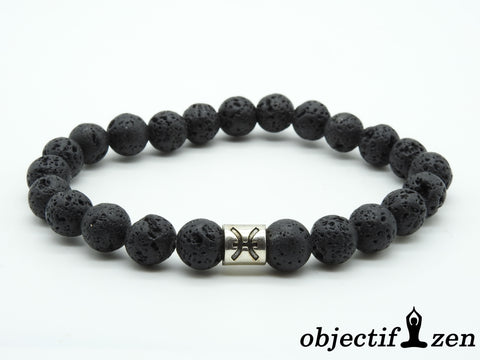 objectif-zen bracelet astro pierre de lave poissons