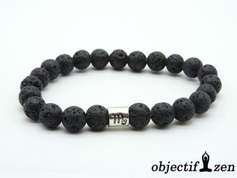 objectif zen bracelet scorpion pierre de lave astro