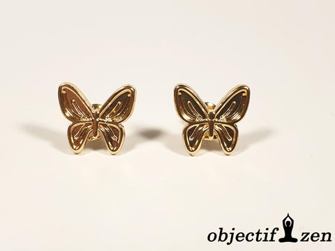 boucles d'oreilles papillons dorées objectif-zen