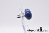 objectif zen boucles d'oreilles perles plates lapis lazuli