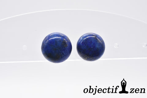boucles d'oreilles perles plates lapis lazuli objectif-zen