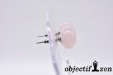 quartz rose boucles d'oreilles perles plates objectif-zen