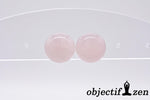 objectif zen boucles d'oreilles perles plates quartz rose