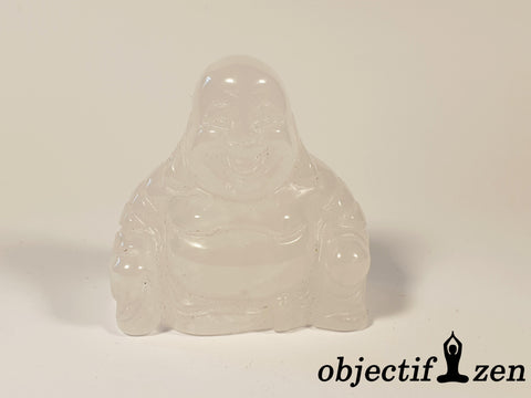 bouddha rieur quartz blanc objectif zen