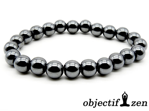 bracelet hématite 10mm objectif-zen