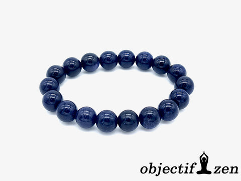 bracelet 10mm pierre de sable bleu objectif-zen