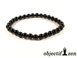 objectif-zen bracelet 6mm agate noire