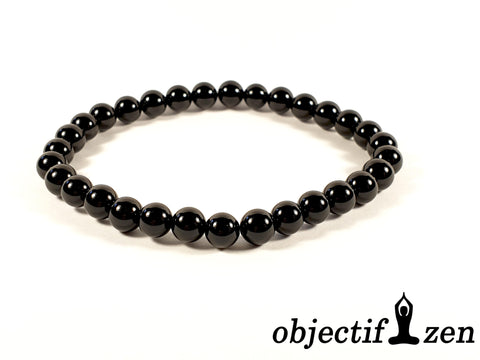 objectif-zen bracelet 6mm agate noire