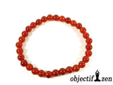 objectif zen bracelet 6mm agate rouge