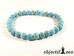 bracelet 6mm howlite turquoise objectif-zen