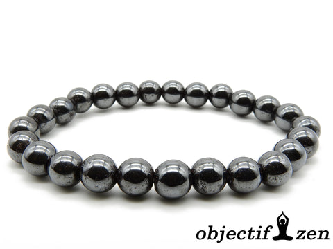 bracelet en hématite magnétique perles 8mm