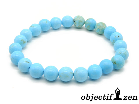 bracelet 8mm howlite turquoise objectif zen