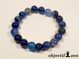objectif zen bracelet en agate bleue 10mm