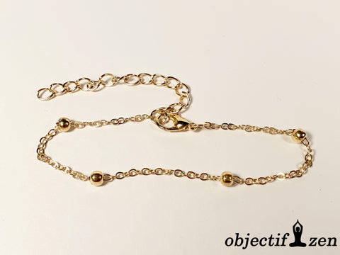 bracelet fantaisie perles dorées objectif-zen