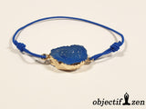 objectif-zen bracelet druse bleu foncé et doré