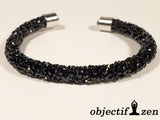 objectif-zen bracelet fantaisie ultra-strass noir