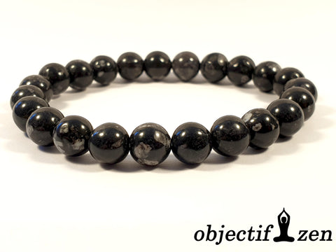 bracelet obsidienne flocon de neige 8mm objectif-zen