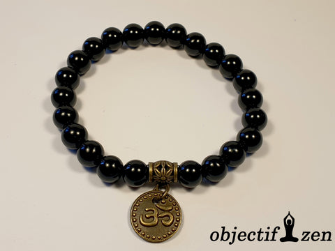bracelet onyx noir om 8mm objectif zen