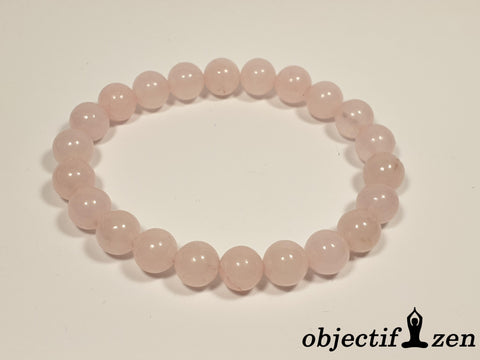 bracelt quartz rose 8mm objectif zen