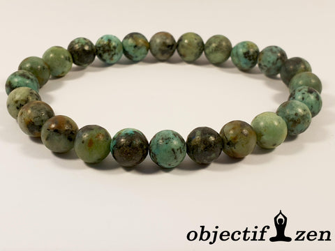 bracelet turquoise africaine 8mm objectif-zen