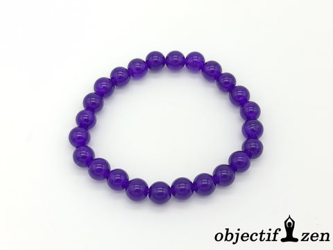 bracelet agate violette 8mm objectif zen
