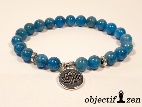 bracelet apatite 8mm lotus objectif-zen