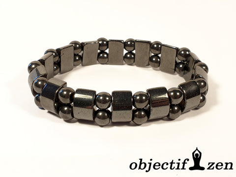 bracelet double hématite magnétique objectif-zen