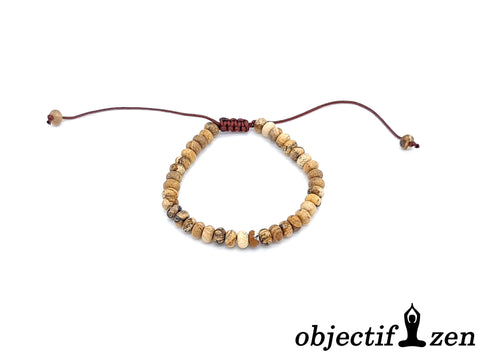 bracelet perle plate 6mm jaspe paysage objectif-zen