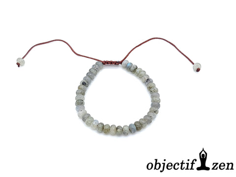 bracelet perle plate 6mm labradorite objectif-zen
