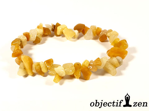bracelet pierres irrégulières aventurine jaune objectif-zen