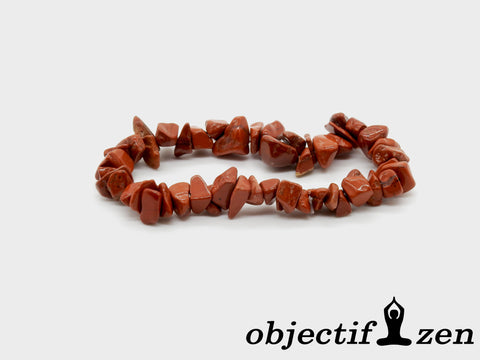 bracelet pierres irrégulières jaspe rouge objectif zen