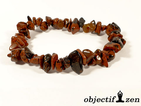 bracelet pierres irrégulières obsidienne mahogany objectif-zen