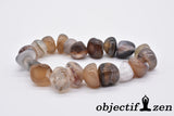 objectif zen bracelet pierres roulées 10mm agate grise