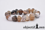 bracelet pierres roulées 10mm agate grise objectif-zen