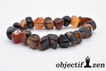 objectif zen bracelet pierres roulées 10mm agate marron