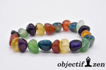 objectif zen bracelet pierres roulées 10mm agate multicolore 