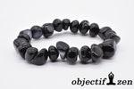 objectif zen bracelet pierres roulées 10mm agate noire