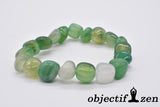 objectif zen bracelet pierres roulées 10mm agate verte