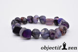 objectif zen bracelet pierres roulées 10mm agate violette