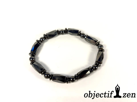 bracelet hématite trio de perles 6mm objectif-zen