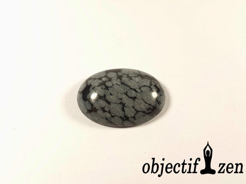 cabochon 25mm obsidienne flocon de neige objectif zen