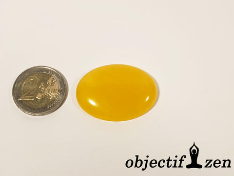 cabochon 4cm jade jaune objectif-zen