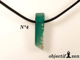collier agate verte sur cordon objectif-zen
