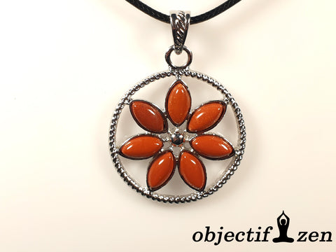 collier fleur jaspe rouge objectif-zen