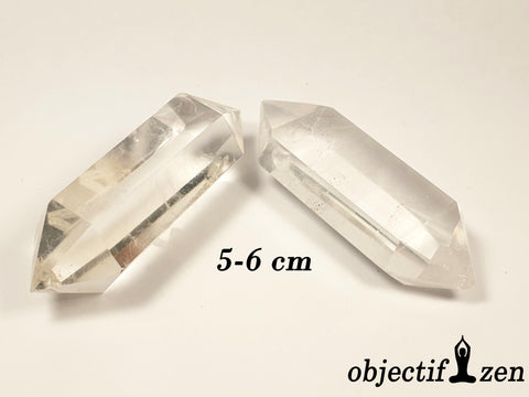double pointe 5-6 cm cristal de roche objectif zen