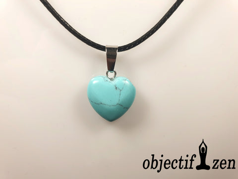 pendentif coeur 1.5 cm en howlite turquoise