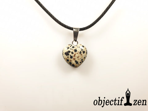 pendentif coeur 1.5 cm en jaspe dalmatien