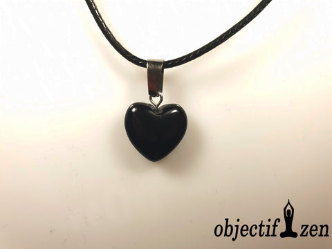 pendentif coeur 1.5 cm en obsidienne