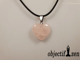 pendentif coeur 1.5 cm en quartz rose